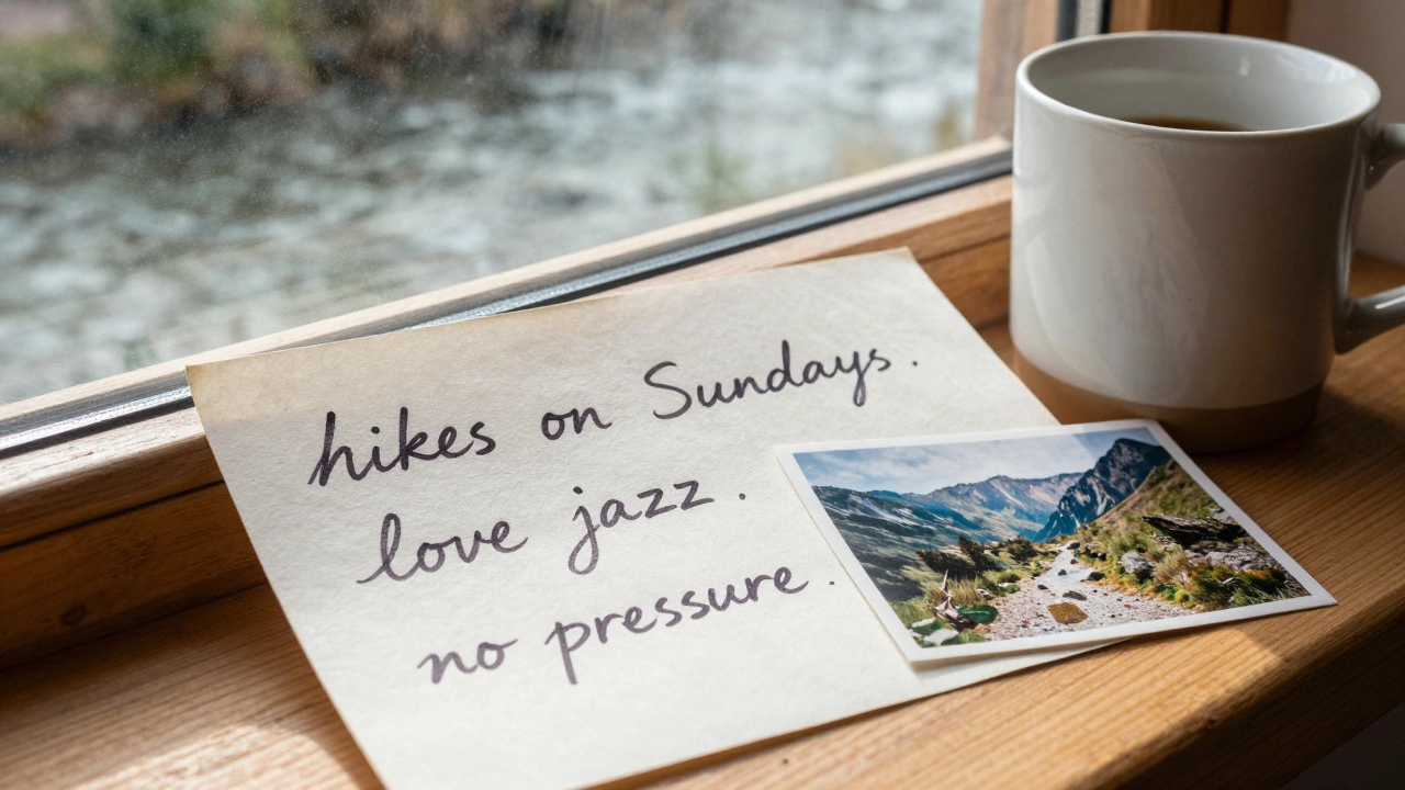 A handwritten note with personal details on a windowsill overlooking the Isère River.